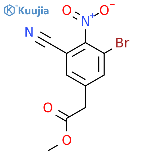Methyl 3-bromo-5-cyano-4-nitrophenylacetate structure