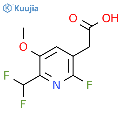 2-(Difluoromethyl)-6-fluoro-3-methoxypyridine-5-acetic acid structure