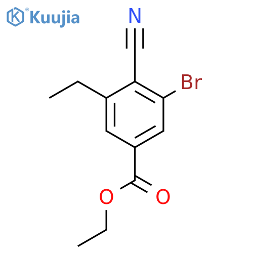 Ethyl 3-bromo-4-cyano-5-ethylbenzoate structure