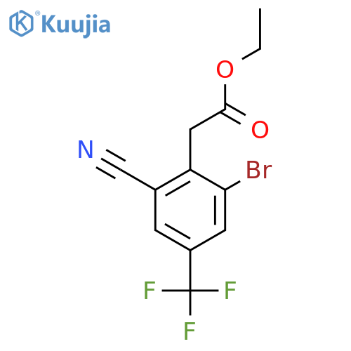 Ethyl 2-bromo-6-cyano-4-(trifluoromethyl)phenylacetate structure