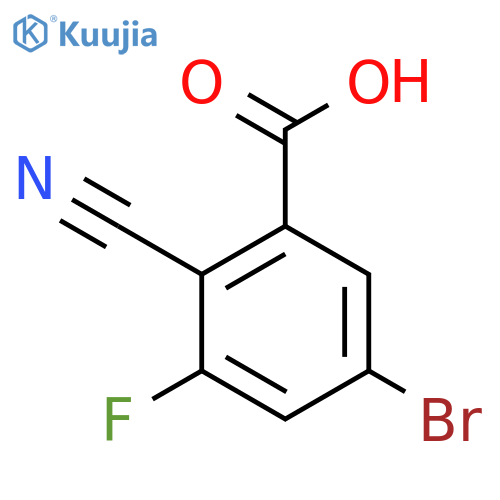 5-Bromo-2-cyano-3-fluorobenzoic acid structure