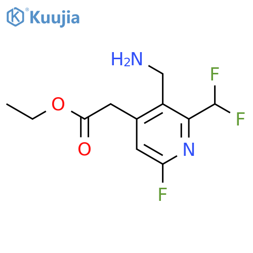 Ethyl 3-(aminomethyl)-2-(difluoromethyl)-6-fluoropyridine-4-acetate structure