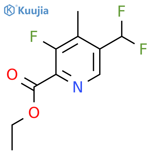 Ethyl 5-(difluoromethyl)-3-fluoro-4-methylpyridine-2-carboxylate structure