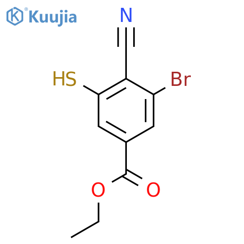 Ethyl 3-bromo-4-cyano-5-mercaptobenzoate structure