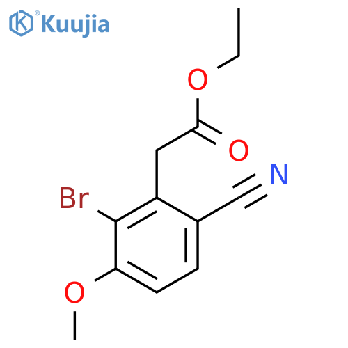 Ethyl 2-bromo-6-cyano-3-methoxyphenylacetate structure