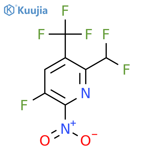 2-(Difluoromethyl)-5-fluoro-6-nitro-3-(trifluoromethyl)pyridine structure