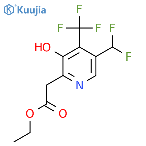Ethyl 5-(difluoromethyl)-3-hydroxy-4-(trifluoromethyl)pyridine-2-acetate structure