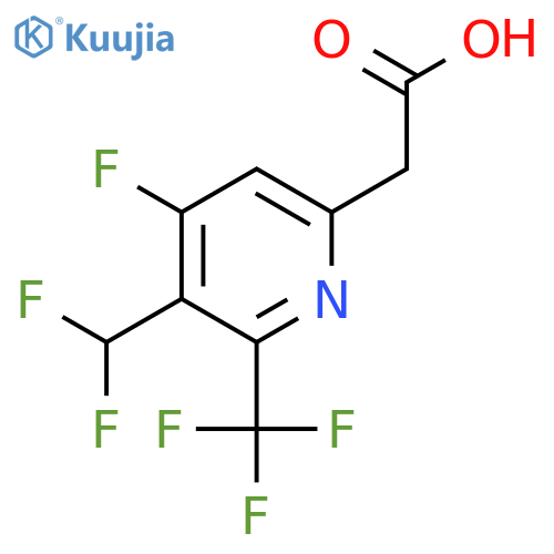 3-(Difluoromethyl)-4-fluoro-2-(trifluoromethyl)pyridine-6-acetic acid structure
