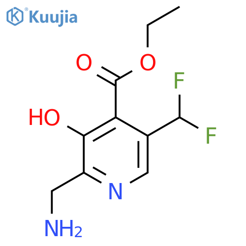 Ethyl 2-(aminomethyl)-5-(difluoromethyl)-3-hydroxypyridine-4-carboxylate structure