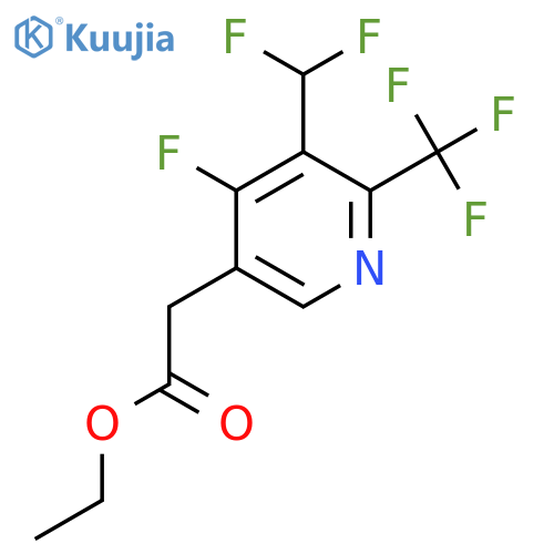 Ethyl 3-(difluoromethyl)-4-fluoro-2-(trifluoromethyl)pyridine-5-acetate structure