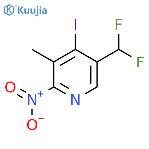 5-(Difluoromethyl)-4-iodo-3-methyl-2-nitropyridine structure