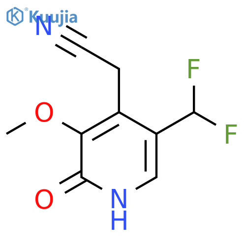 5-(Difluoromethyl)-2-hydroxy-3-methoxypyridine-4-acetonitrile structure