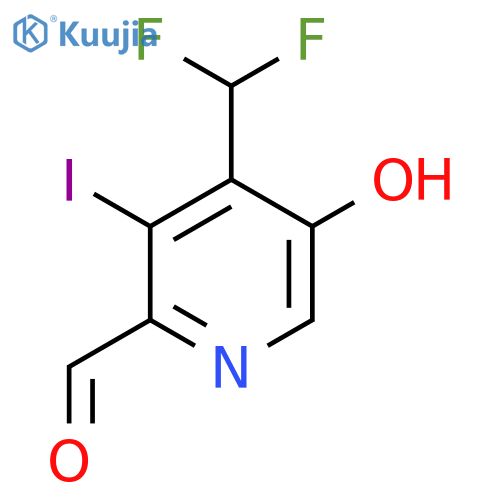 4-(Difluoromethyl)-5-hydroxy-3-iodopyridine-2-carboxaldehyde structure