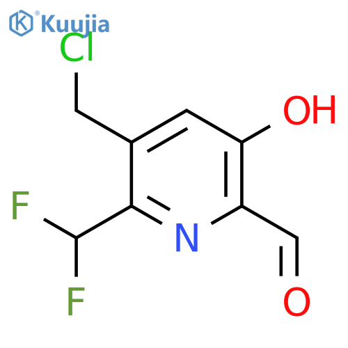 3-(Chloromethyl)-2-(difluoromethyl)-5-hydroxypyridine-6-carboxaldehyde structure