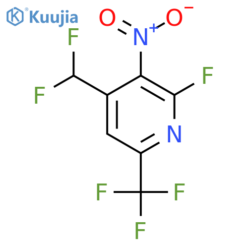 4-(Difluoromethyl)-2-fluoro-3-nitro-6-(trifluoromethyl)pyridine structure