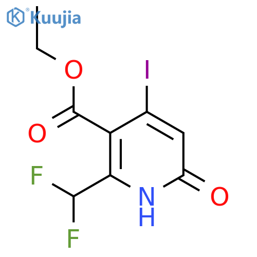 Ethyl 2-(difluoromethyl)-6-hydroxy-4-iodopyridine-3-carboxylate structure