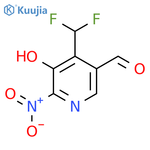 4-(Difluoromethyl)-3-hydroxy-2-nitropyridine-5-carboxaldehyde structure
