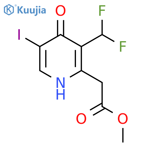 Methyl 3-(difluoromethyl)-4-hydroxy-5-iodopyridine-2-acetate structure