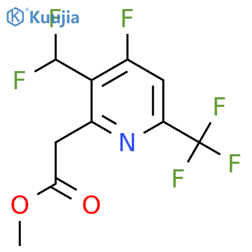 Methyl 3-(difluoromethyl)-4-fluoro-6-(trifluoromethyl)pyridine-2-acetate structure