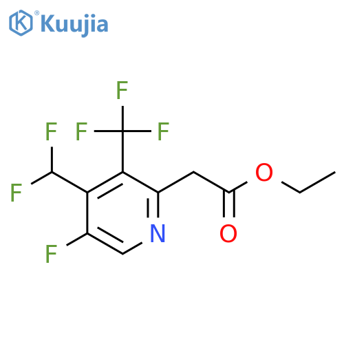 Ethyl 4-(difluoromethyl)-5-fluoro-3-(trifluoromethyl)pyridine-2-acetate structure