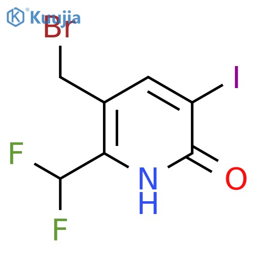 3-(Bromomethyl)-2-(difluoromethyl)-6-hydroxy-5-iodopyridine structure