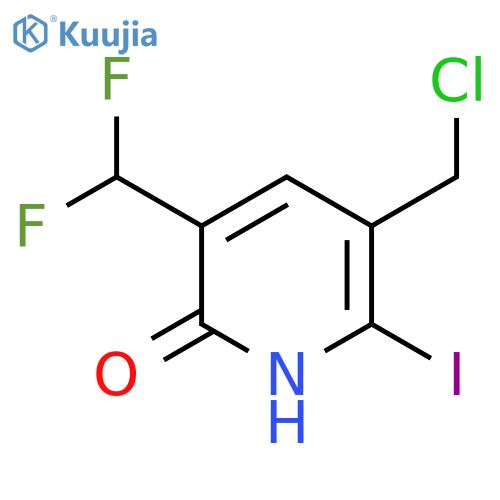 3-(Chloromethyl)-5-(difluoromethyl)-6-hydroxy-2-iodopyridine structure