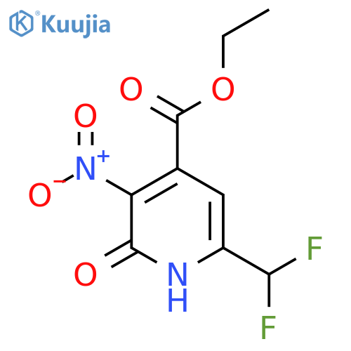 Ethyl 6-(difluoromethyl)-2-hydroxy-3-nitropyridine-4-carboxylate structure