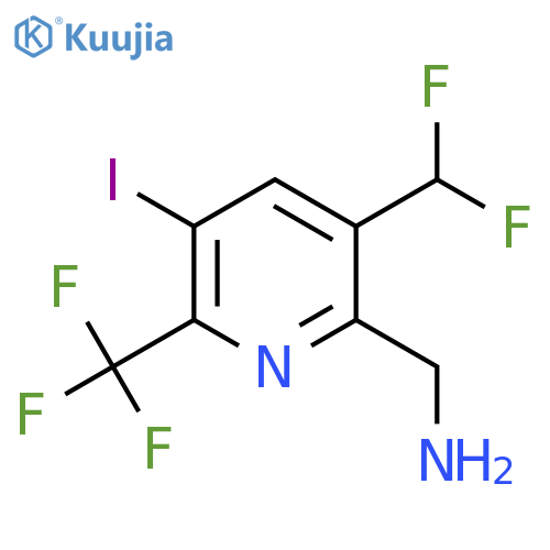 2-(Aminomethyl)-3-(difluoromethyl)-5-iodo-6-(trifluoromethyl)pyridine structure