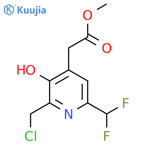 Methyl 2-(chloromethyl)-6-(difluoromethyl)-3-hydroxypyridine-4-acetate structure