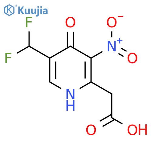 5-(Difluoromethyl)-4-hydroxy-3-nitropyridine-2-acetic acid structure