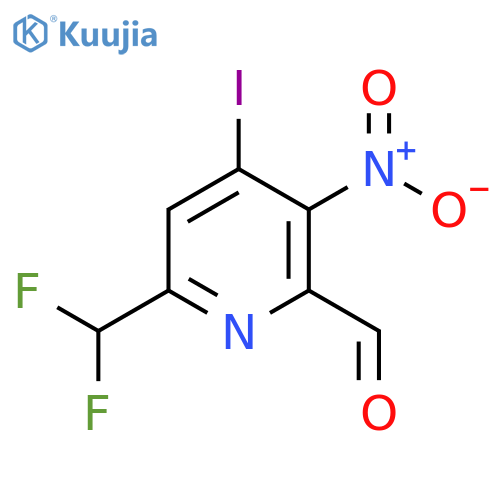6-(Difluoromethyl)-4-iodo-3-nitropyridine-2-carboxaldehyde structure
