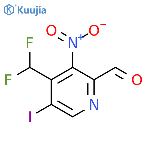 4-(Difluoromethyl)-5-iodo-3-nitropyridine-2-carboxaldehyde structure