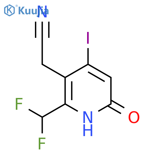 2-(Difluoromethyl)-6-hydroxy-4-iodopyridine-3-acetonitrile structure