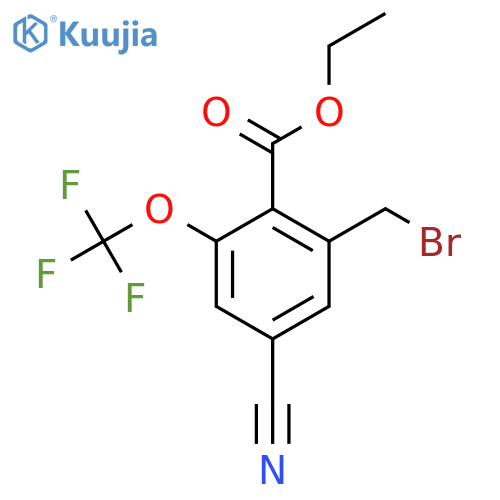 Ethyl 2-bromomethyl-4-cyano-6-(trifluoromethoxy)benzoate structure