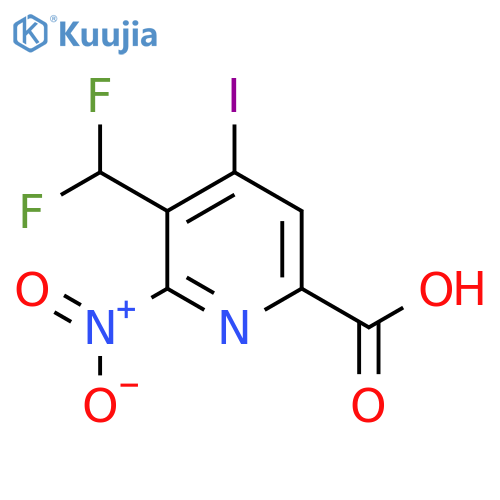 3-(Difluoromethyl)-4-iodo-2-nitropyridine-6-carboxylic acid structure