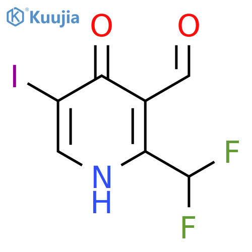 2-(Difluoromethyl)-4-hydroxy-5-iodopyridine-3-carboxaldehyde structure