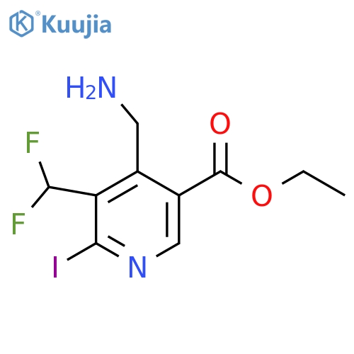 Ethyl 4-(aminomethyl)-3-(difluoromethyl)-2-iodopyridine-5-carboxylate structure