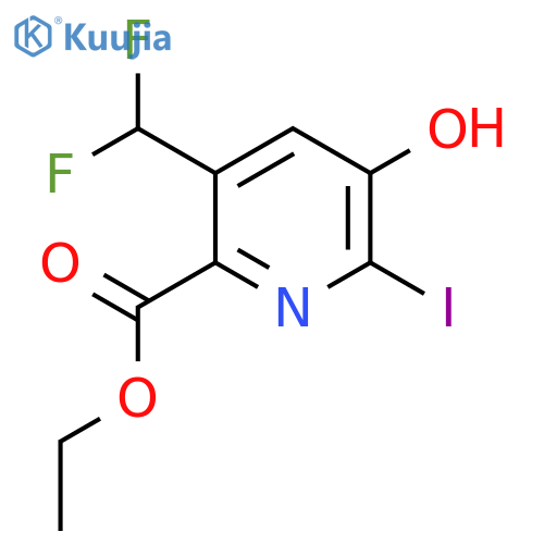 Ethyl 3-(difluoromethyl)-5-hydroxy-6-iodopyridine-2-carboxylate structure
