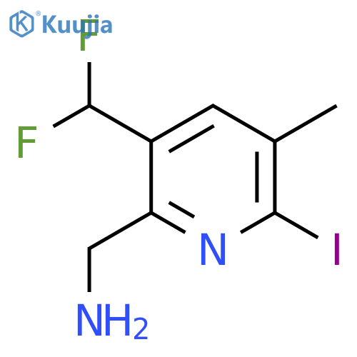 2-(Aminomethyl)-3-(difluoromethyl)-6-iodo-5-methylpyridine structure