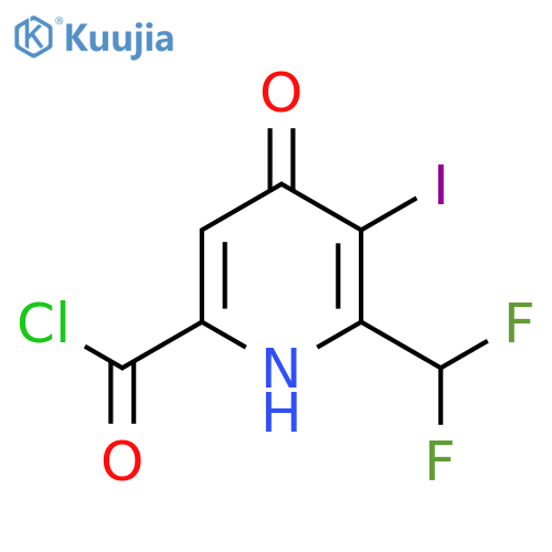 2-(Difluoromethyl)-4-hydroxy-3-iodopyridine-6-carbonyl chloride structure