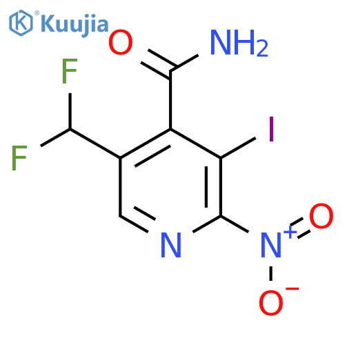 5-(Difluoromethyl)-3-iodo-2-nitropyridine-4-carboxamide structure