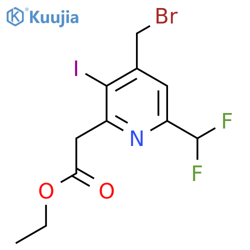 Ethyl 4-(bromomethyl)-6-(difluoromethyl)-3-iodopyridine-2-acetate structure