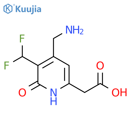 4-(Aminomethyl)-3-(difluoromethyl)-2-hydroxypyridine-6-acetic acid structure