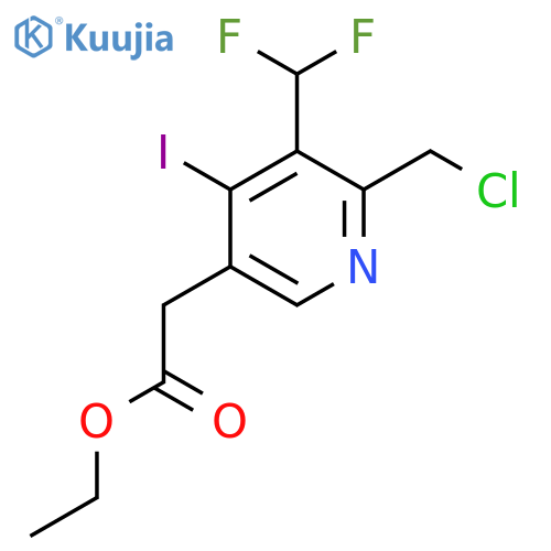 Ethyl 2-(chloromethyl)-3-(difluoromethyl)-4-iodopyridine-5-acetate structure