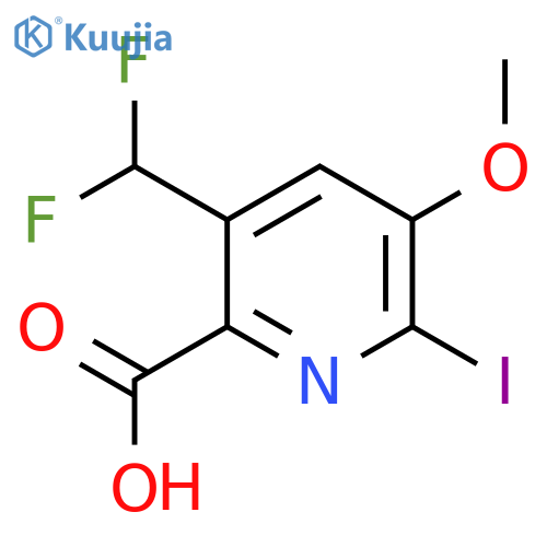 5-(Difluoromethyl)-2-iodo-3-methoxypyridine-6-carboxylic acid structure