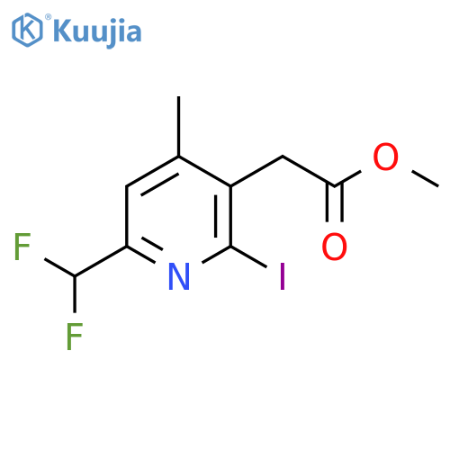 Methyl 6-(difluoromethyl)-2-iodo-4-methylpyridine-3-acetate structure