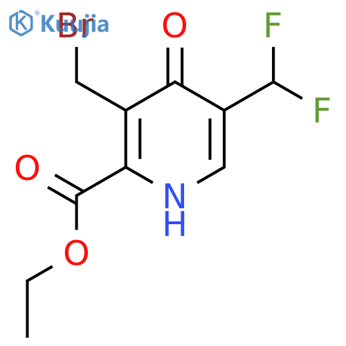 Ethyl 3-(bromomethyl)-5-(difluoromethyl)-4-hydroxypyridine-2-carboxylate structure