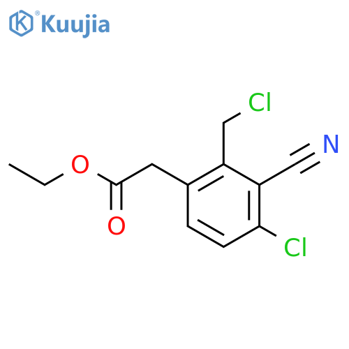 Ethyl 4-chloro-2-chloromethyl-3-cyanophenylacetate structure