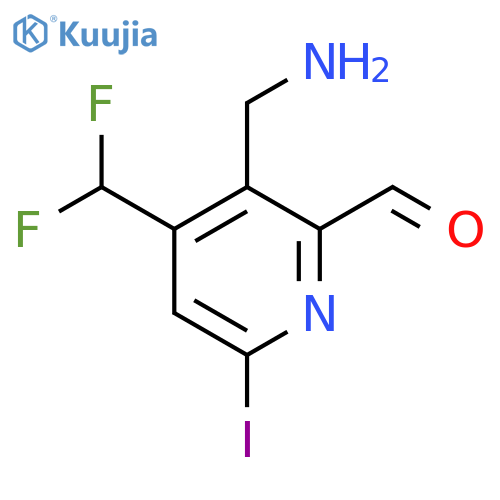 3-(Aminomethyl)-4-(difluoromethyl)-6-iodopyridine-2-carboxaldehyde structure