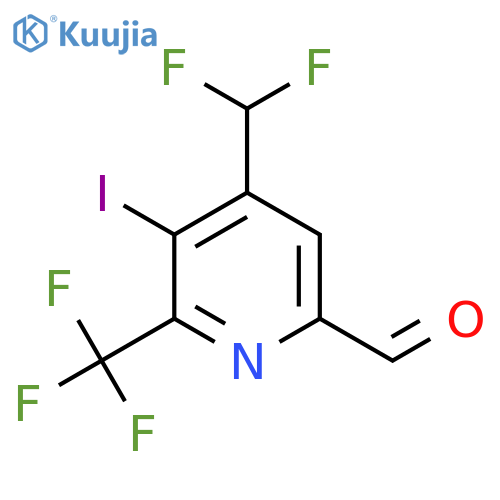 4-(Difluoromethyl)-3-iodo-2-(trifluoromethyl)pyridine-6-carboxaldehyde structure